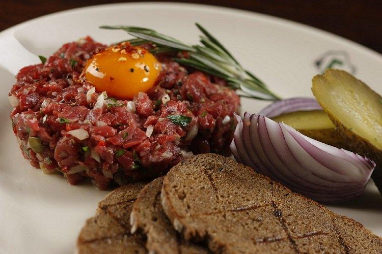 Beef Tartare with Pickled Mushrooms