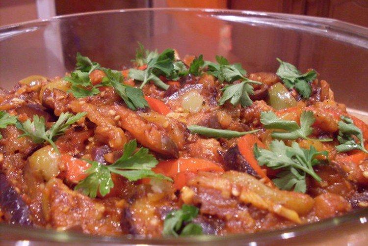 Eggplant with Tomatoes and Nuts