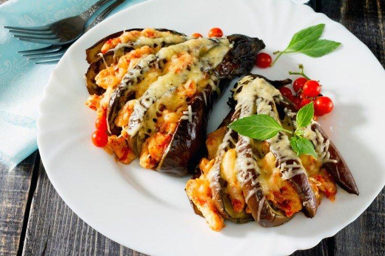 Stuffed Eggplant with Tomatoes