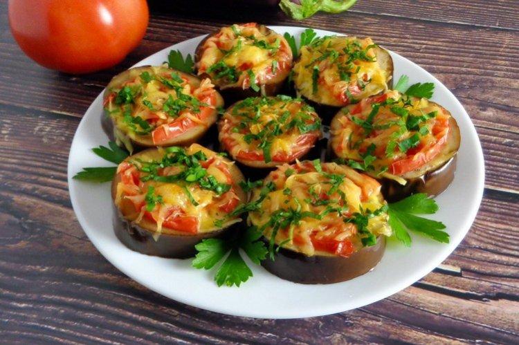 Eggplant with Tomatoes and Cheese