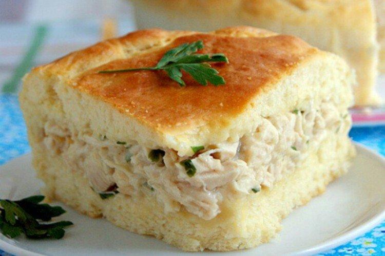 Tarta líquida de leche con pollo