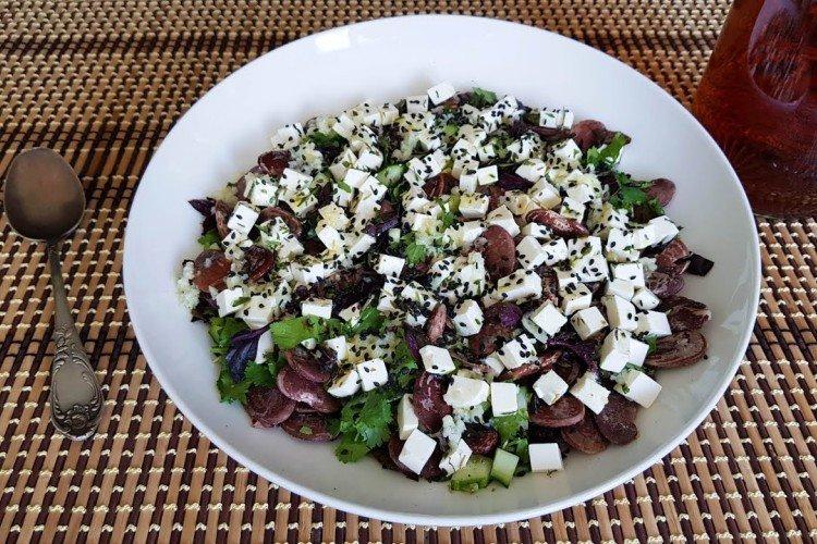 Ensalada con fetaxa y frijoles