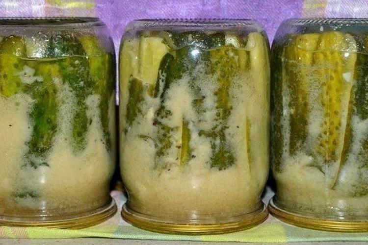 Gurken, eingelegt mit trockenem Senf