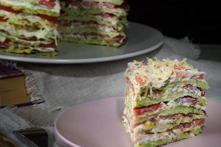 Zucchini Cake with Spinach