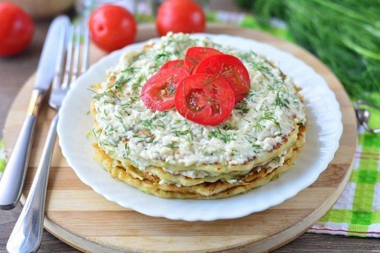 Zucchini Cake with Processed Cheese