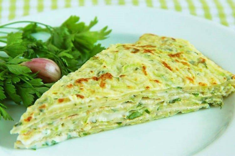 Zucchini, Cottage Cheese, and Green Onion Cake