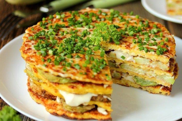 Zucchini Cake with Chicken and Pineapple
