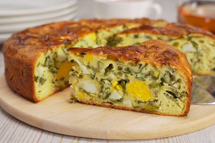 Pastel rápido de cebolla y huevo