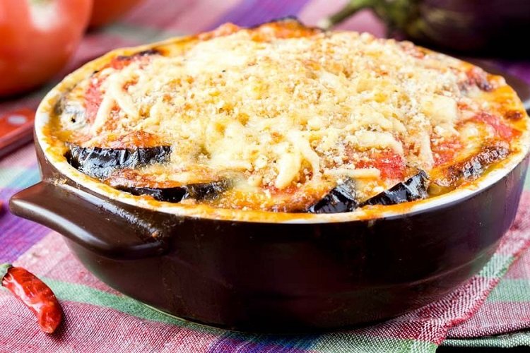 Moussaka with Chicken Mince and Parmesan