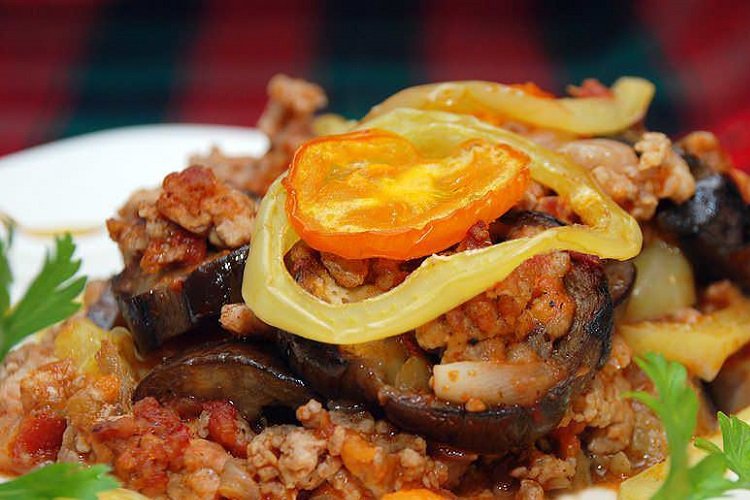 Moussaka with Wine