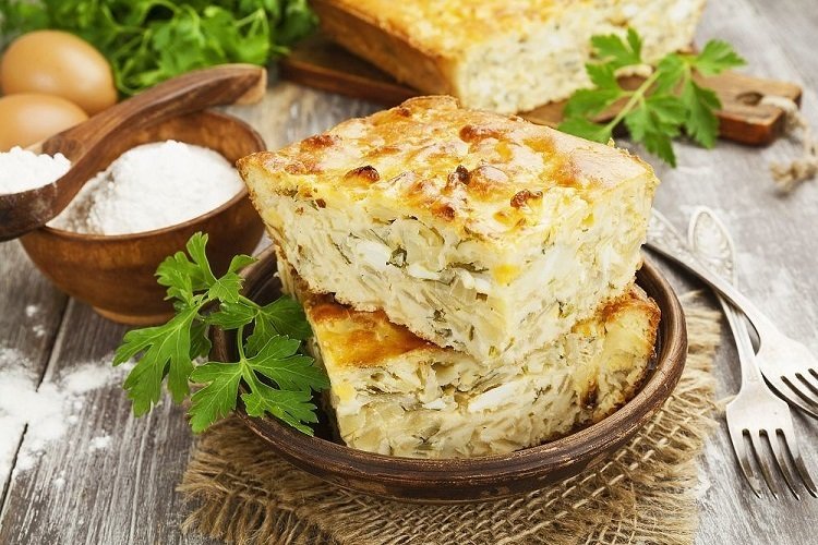 Pastel de repollo relleno con kéfir