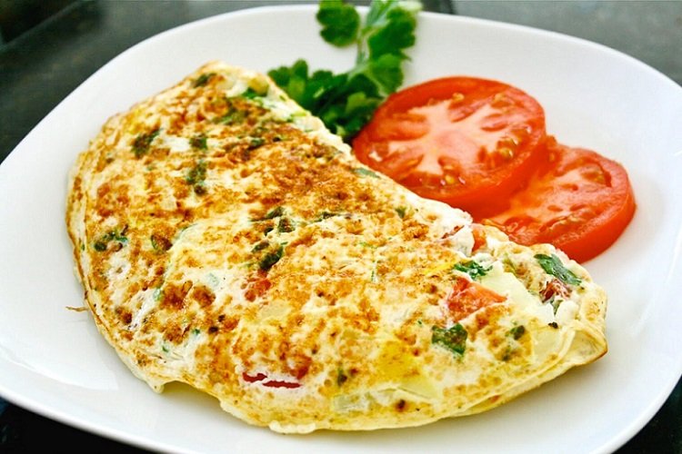 Omelet con harina y bicarbonato