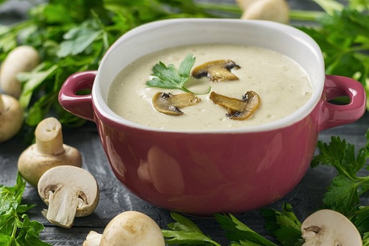 Crema de champiñones y ternera