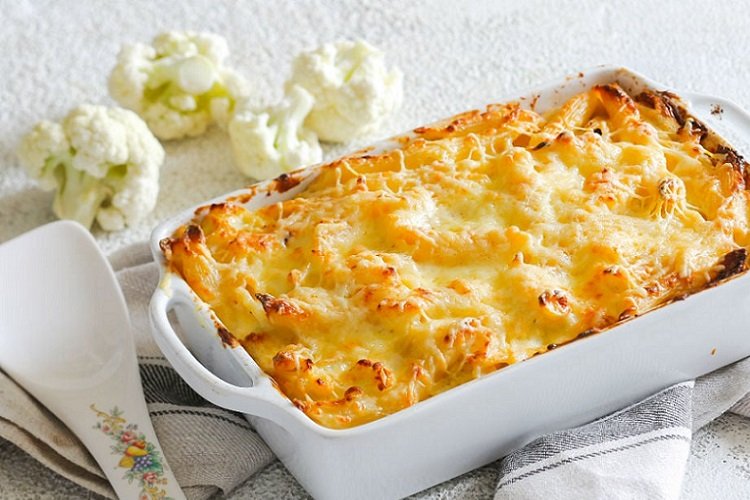 Cauliflower Casserole with Eggs and Cream