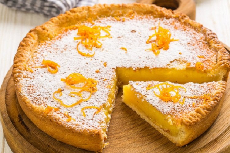 Tarta de requesón y naranja
