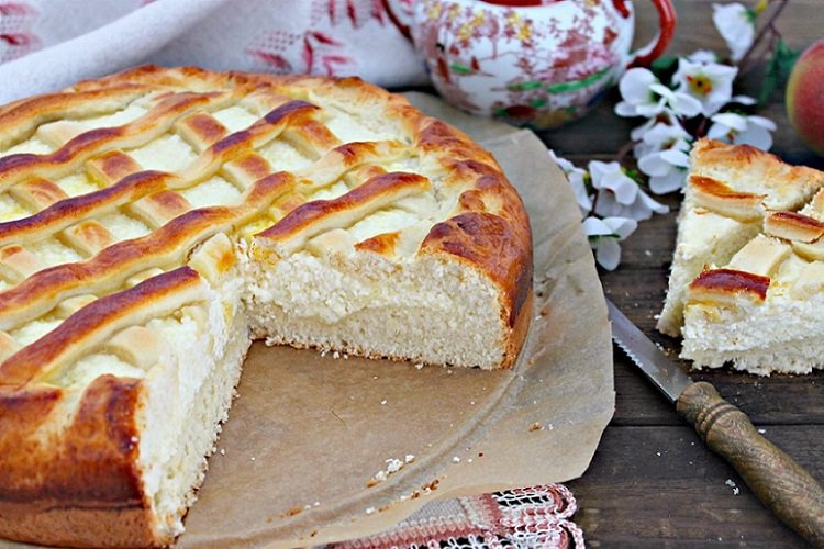 Tarta de requesón con levadura seca