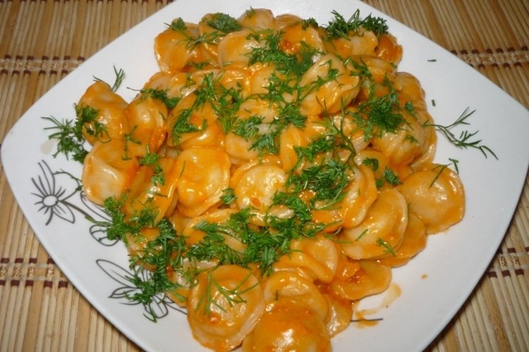Fried Pelmeni with Adjika