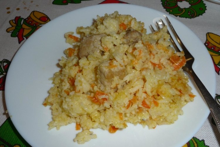 Gachas de arroz con pavo