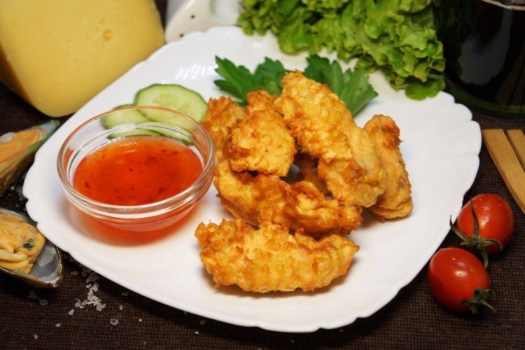 Fish Batter with Sour Cream and Hot Ketchup