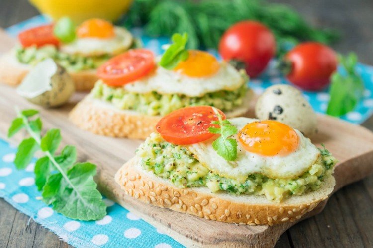 Avocado, Egg, and Tomato Toasts