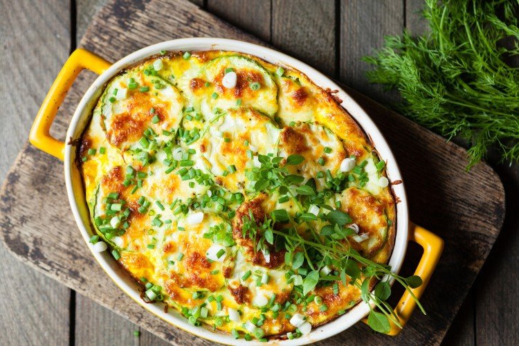 Gratinado de patatas con calabacín