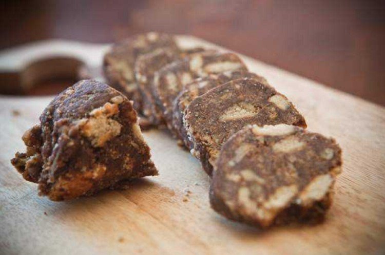Salchicha de chocolate con plátano