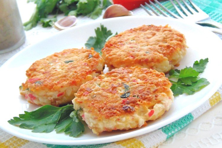 Tender Crab Stick, Cheese, and Garlic Cutlets