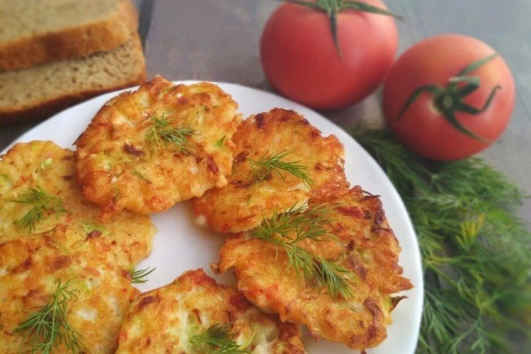 Zucchini and Crab Stick Cutlets