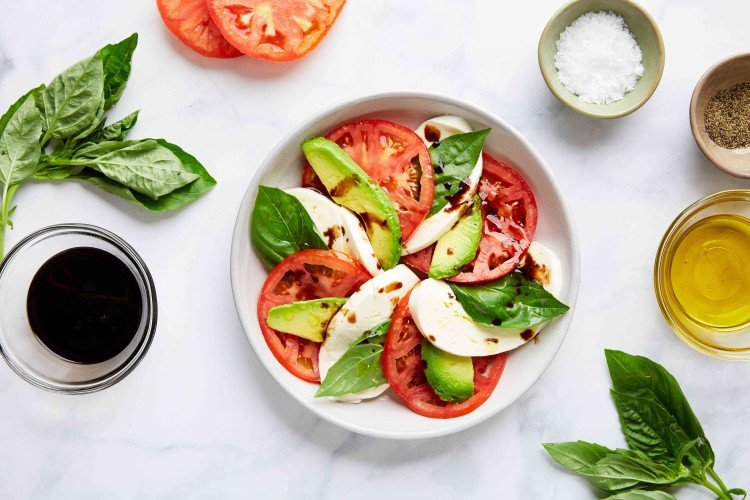Mozzarella, Avocado, Tomato, and Basil Salad