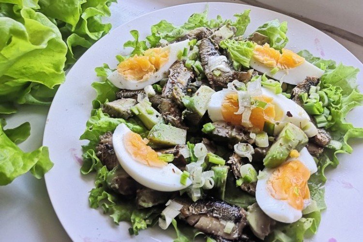Appetizing Sprat and Avocado Salad