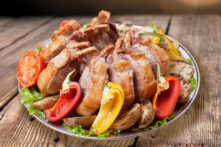 Baked Meat with Vegetables in the Oven