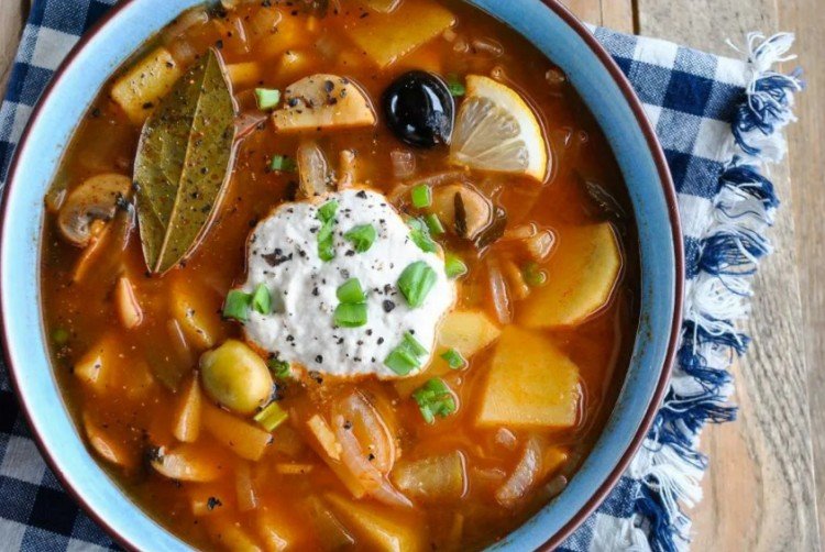 Mushroom Solyanka with Sausage