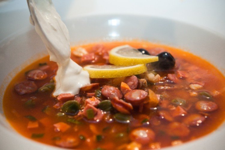 Assorted Solyanka with Several Types of Sausage