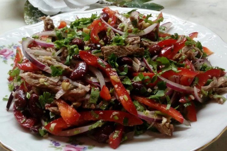 Tbilisi Salad with Pork and Canned Beans