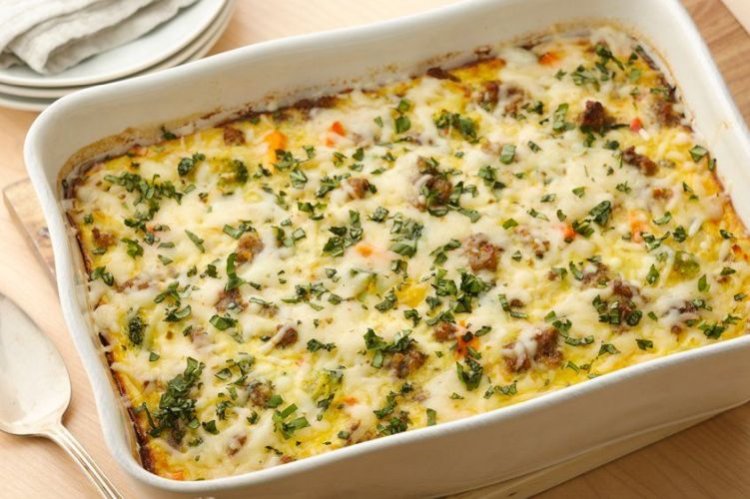 Omelet with Minced Meat in the Oven