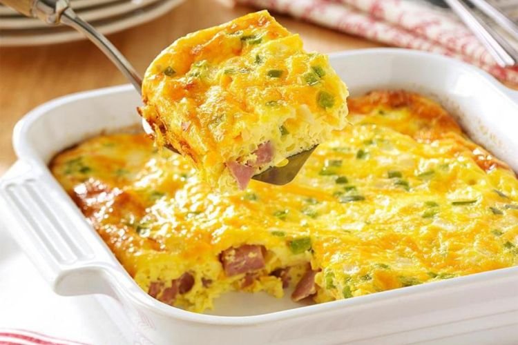 Ham and Cheese Omelet in the Oven