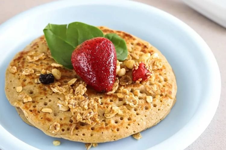 Panqueque de avena dulce sin huevos