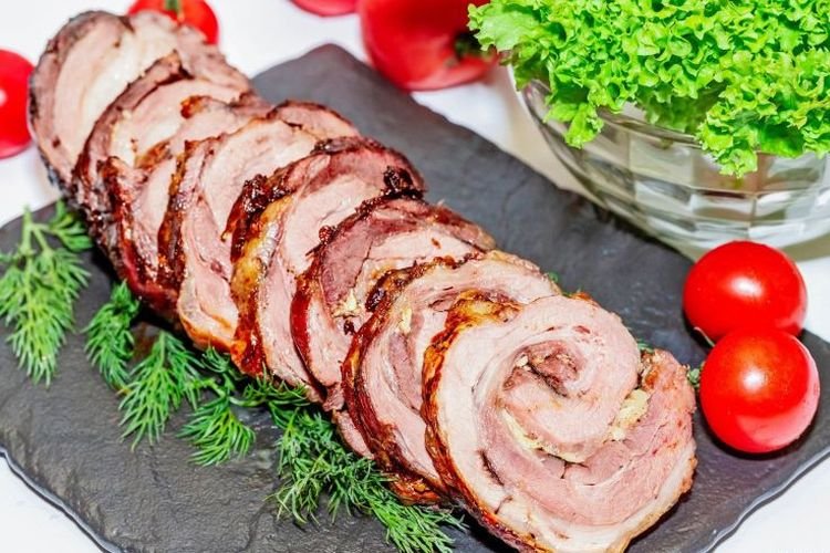 Schweinefleisch-Hackbraten mit Senf und Mayonnaise