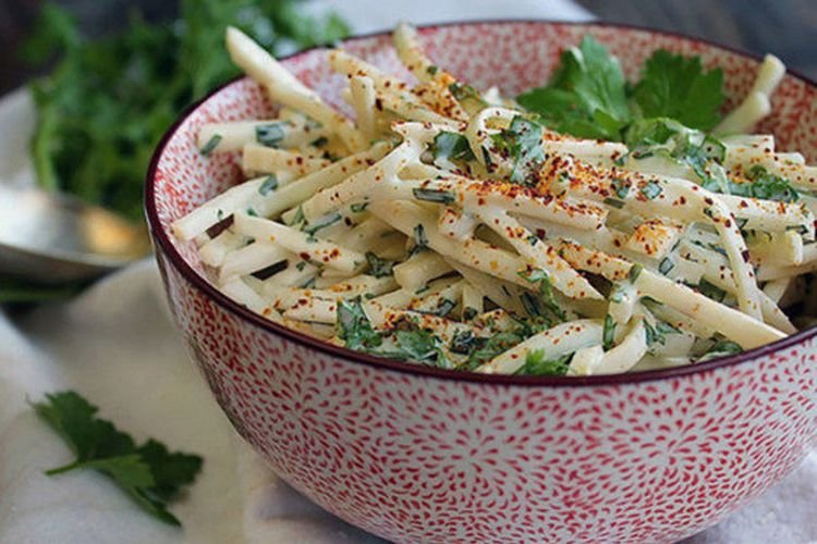 Black Radish, Celery, and Herb Salad