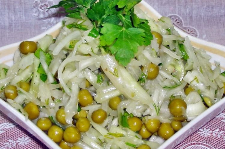 Black Radish, Green Peas, and Cucumber Salad