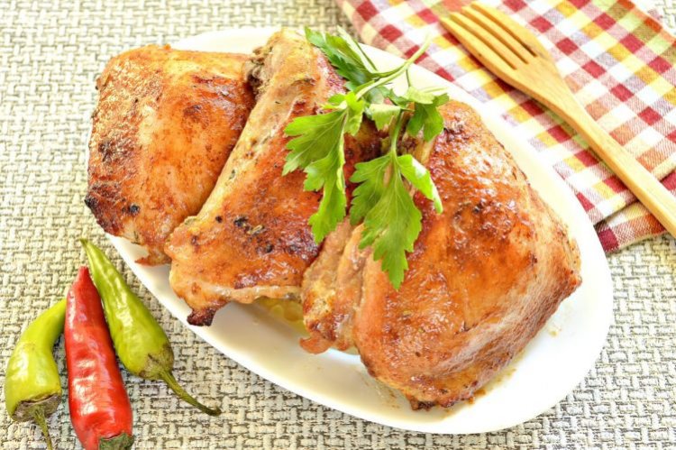 Muslos de pollo con mostaza y especias al horno