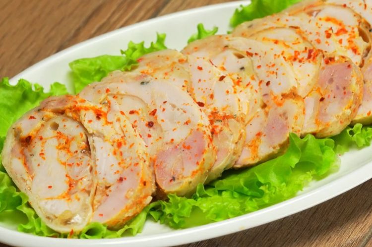 Hähnchenroulade mit Senf und Mayonnaise