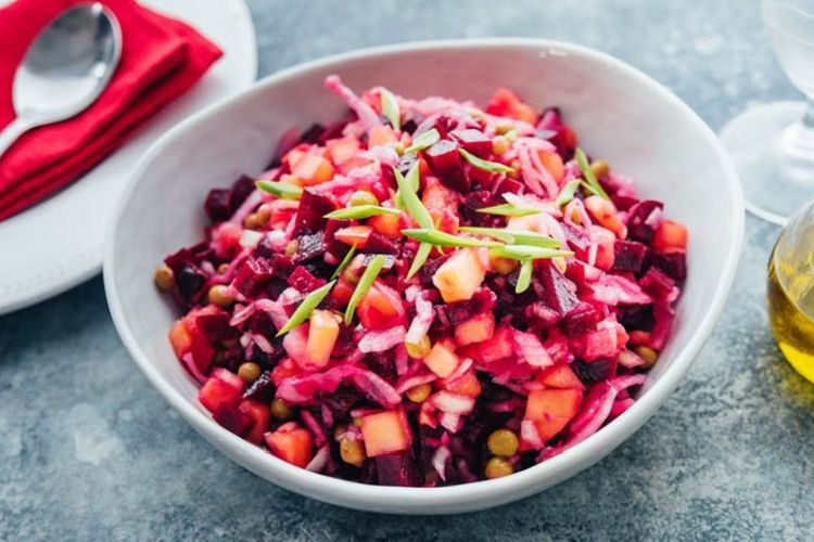 Vinaigrette mit Erbsen und Sauerkraut