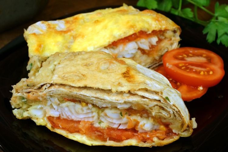 Pollock in Lavash Bread