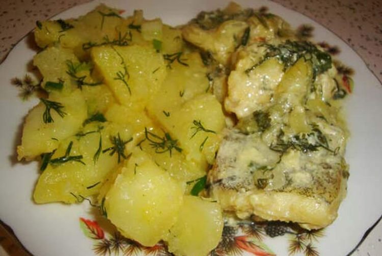 Braised Pollock with Potatoes