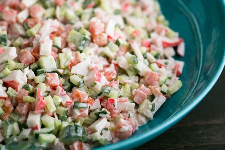 Bulgur Salad with Crab Sticks