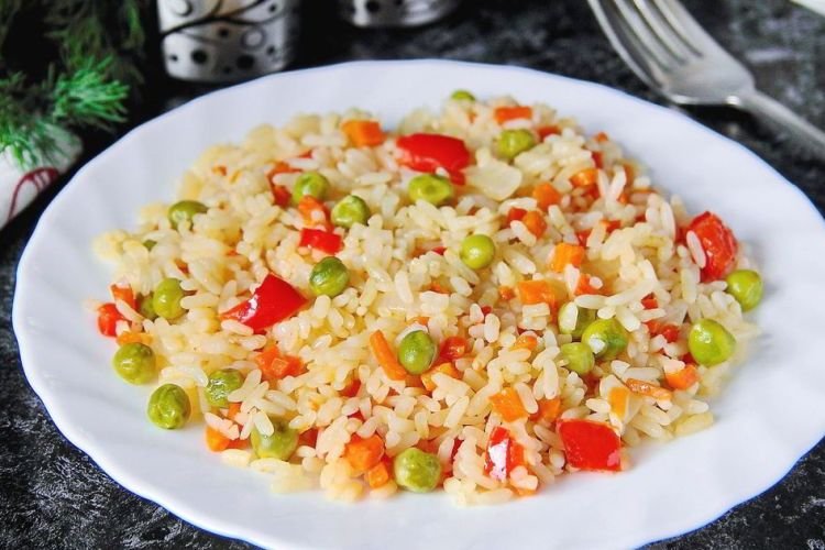 Arroz magro con verduras