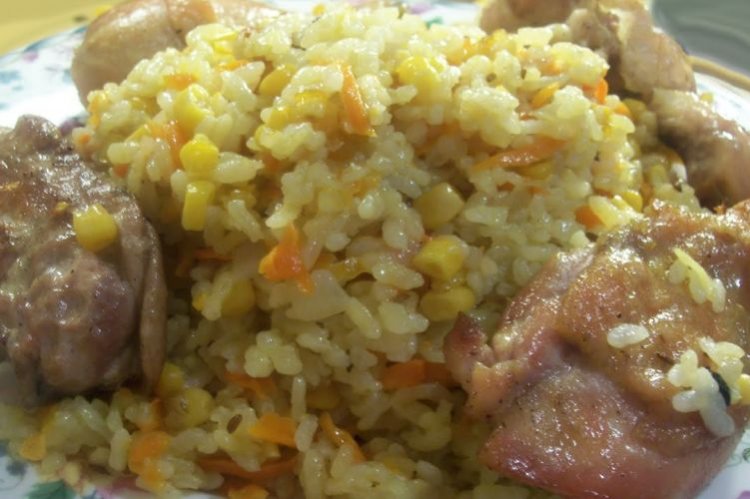Arroz con verduras y pollo