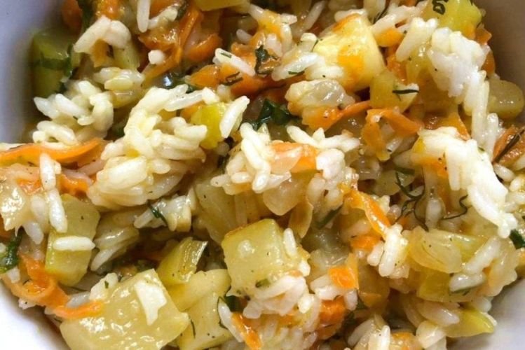 Arroz picante con verduras