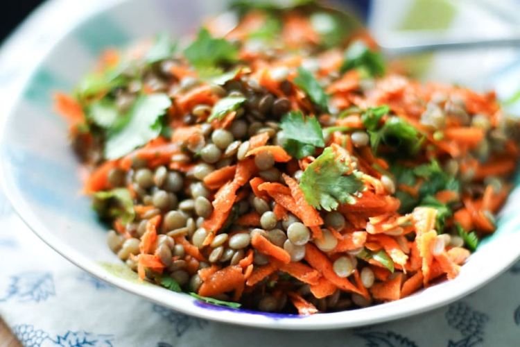 Linsensalat mit Karotten